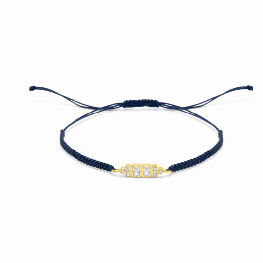 Jardin Du Vin Bracelet with black cord - Gold Plated