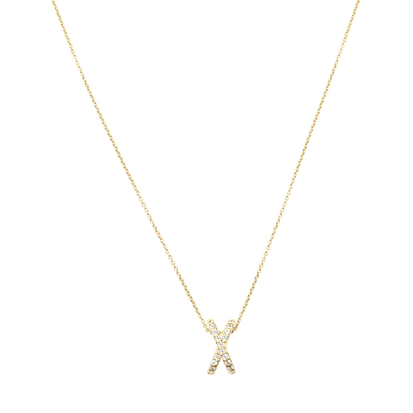 3D Initial Necklace  - Gold Plated