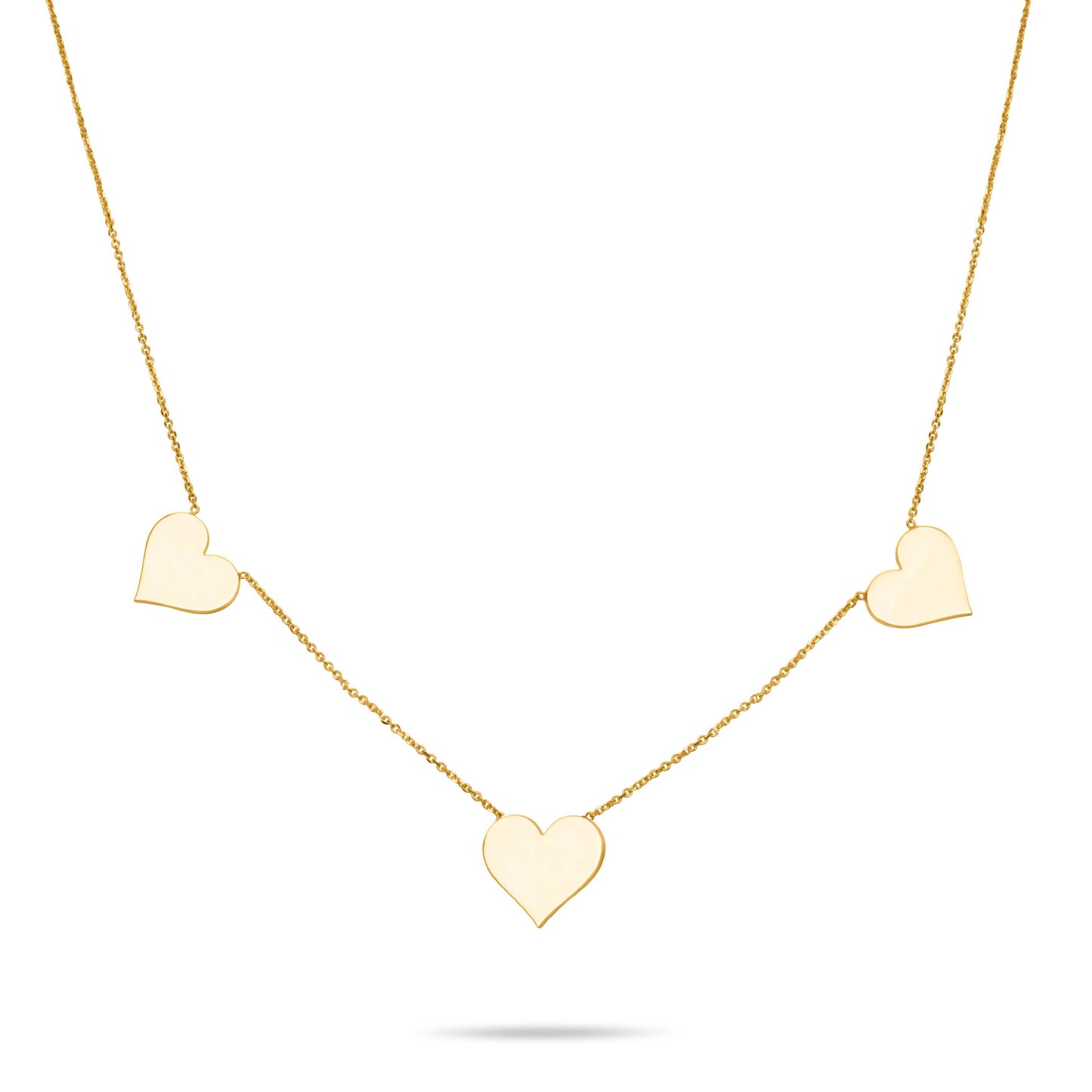Three Hearts necklace With Messages  - Gold Plated