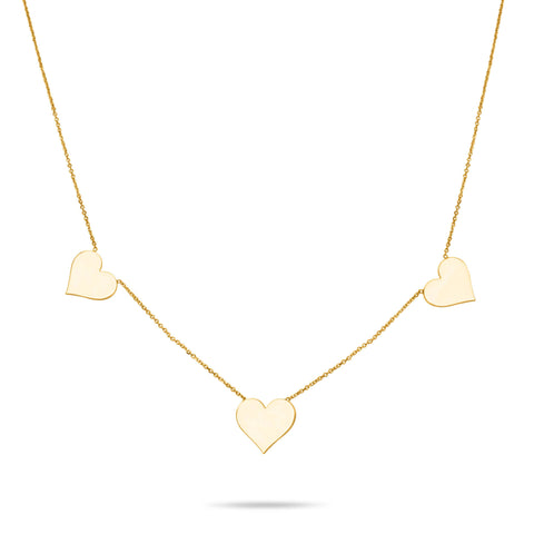 Three Hearts necklace  - Gold Plated