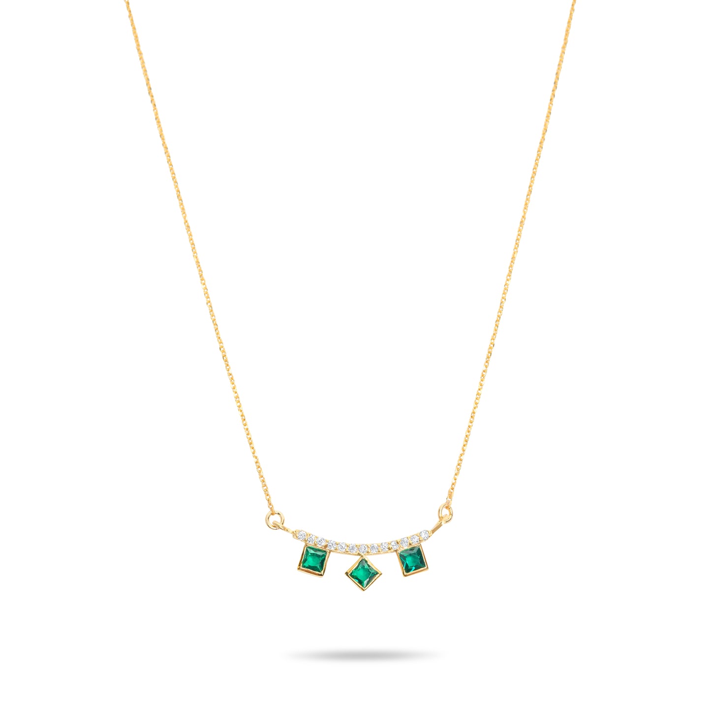 Emerald Ice Cube Necklace  - Gold Plated