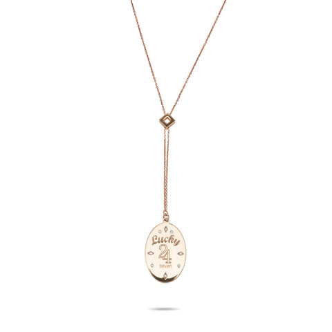 24/7 Lucky Necklace - Pink Gold Plated