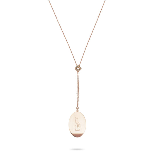 24/7 Lucky Necklace - Pink Gold Plated