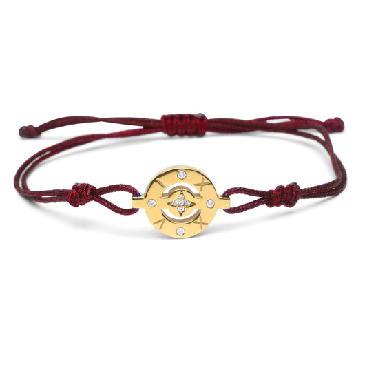2024 Lucky Bracelet with red cord - Gold Plated