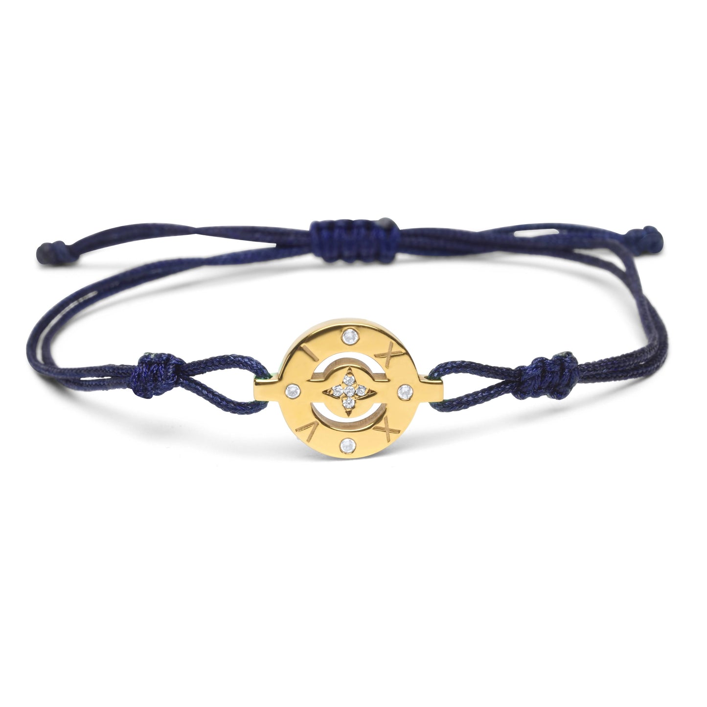 2024 Lucky Bracelet with navy cord - Gold Plated