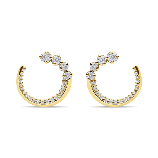 All Around Glow Pair Earrings with stones - Gold Plated