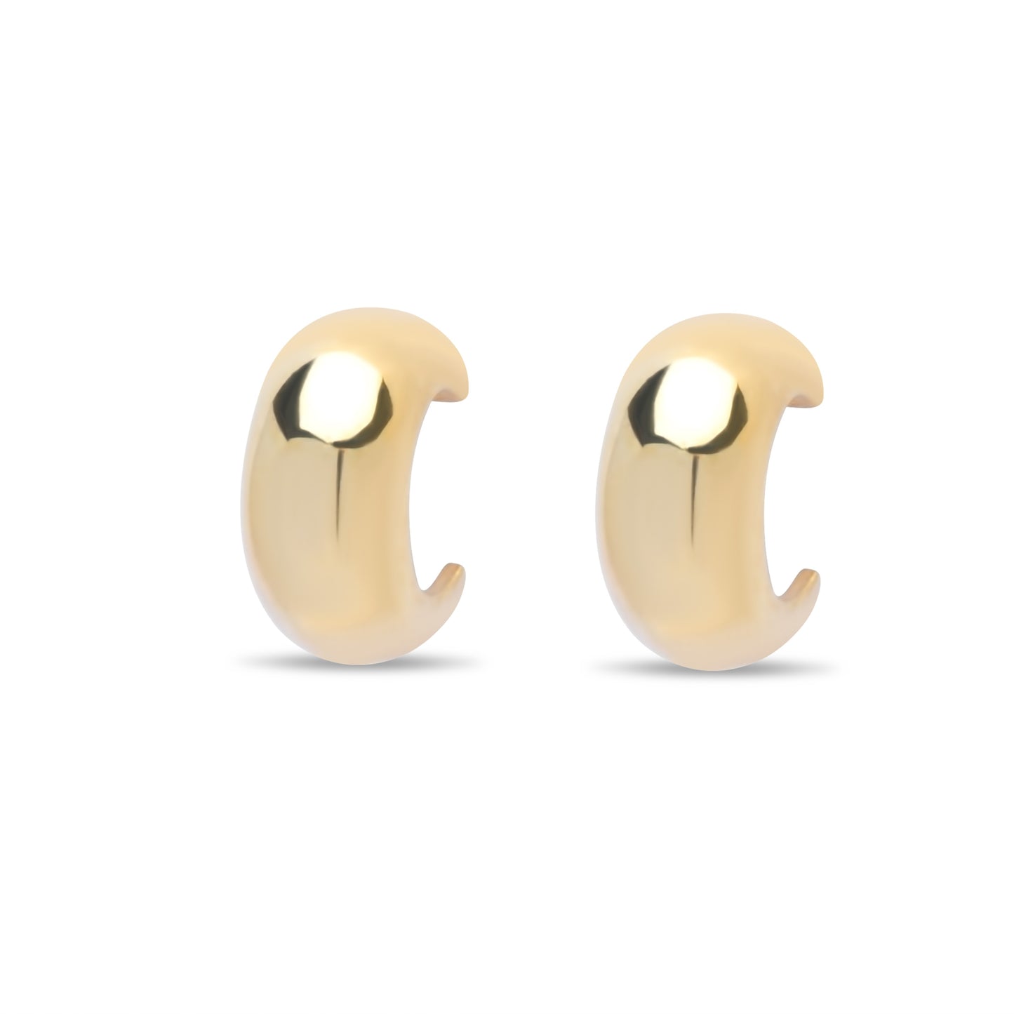 Large Solid Hoop Pair Earrings - Gold Plated