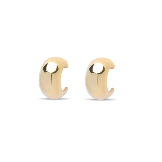 Medium Solid Hoop Pair Earrings - Gold Plated