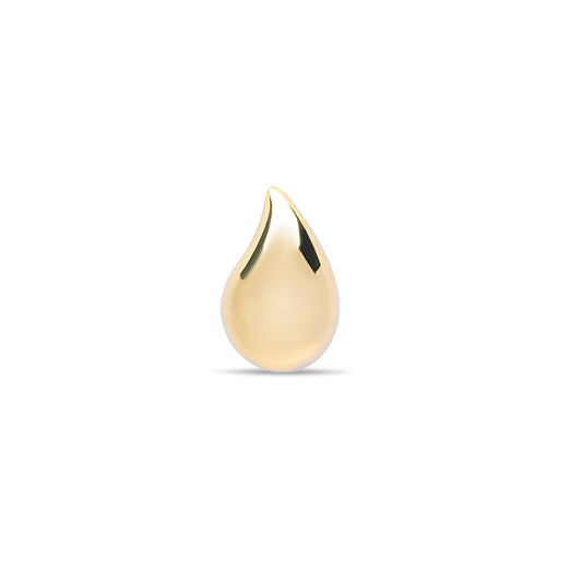 Solid Tear Stud Single Earring - Gold Plated