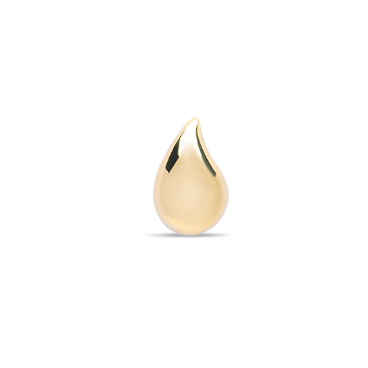 Solid Tear Stud Single Earring Left - Gold Plated