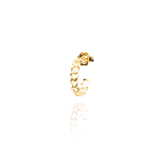 Mini Chain Single Hoop Earring - Gold Plated