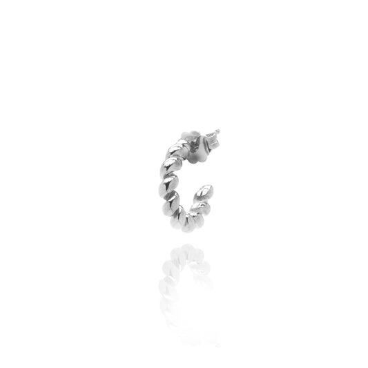 Twist Single Hoop Earring - Black Rhodium Plated