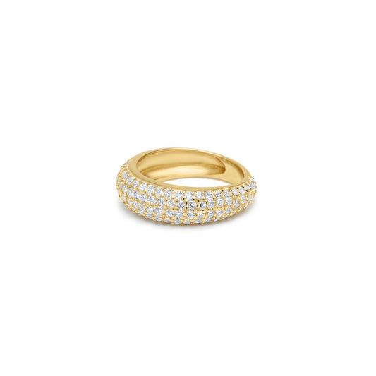 Half Pave Ring - Gold Plated
