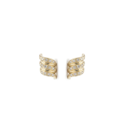 Waveglow Stud Pair Earrings - Gold Plated