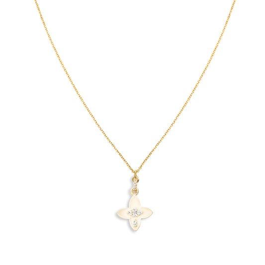 Ivory Power Flower Necklace - Gold Plated
