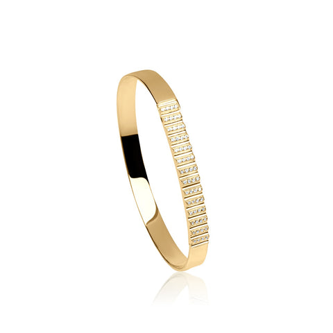 Crystal Steps Bangle - Gold Plated
