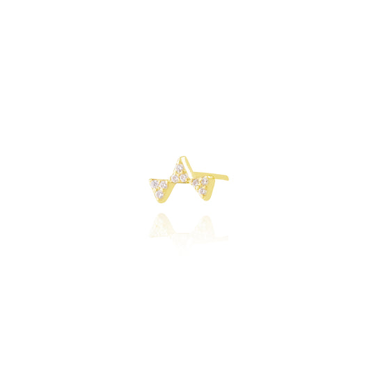 Triangle Single Stud Earring - Gold Plated