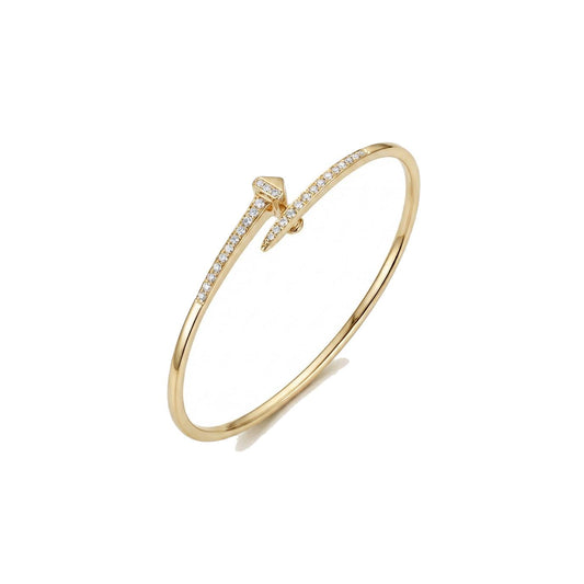 Horseshoe Nails Bangle - Gold Plated