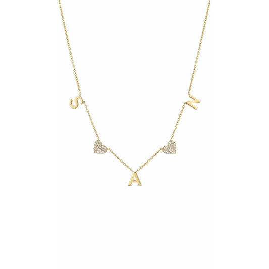 Custom Love Letters Necklace - Gold Plated