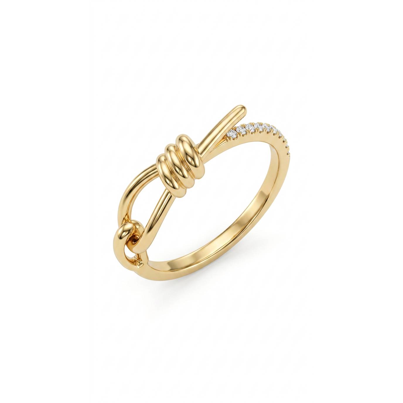 Forever Linked with Stones Ring - Gold Plated