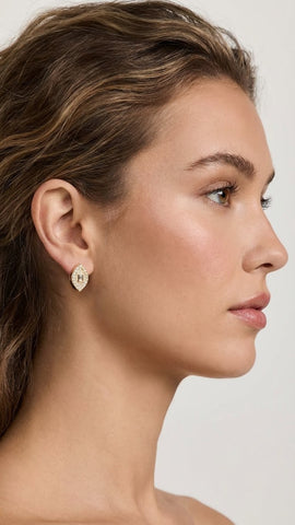 Marquise Gleam Hoop Pair Earrings - Gold Plated