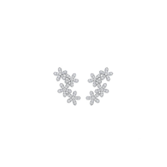 Blooming Daisy Earrings - Silver Rhodium Plated