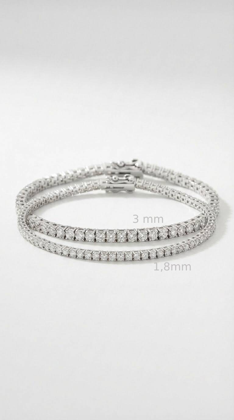 Classic Tennis Bracelet 1,8mm- Silver Rhodium Plated