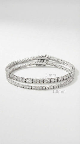 Classic Tennis Bracelet 1,8mm- Silver Rhodium Plated