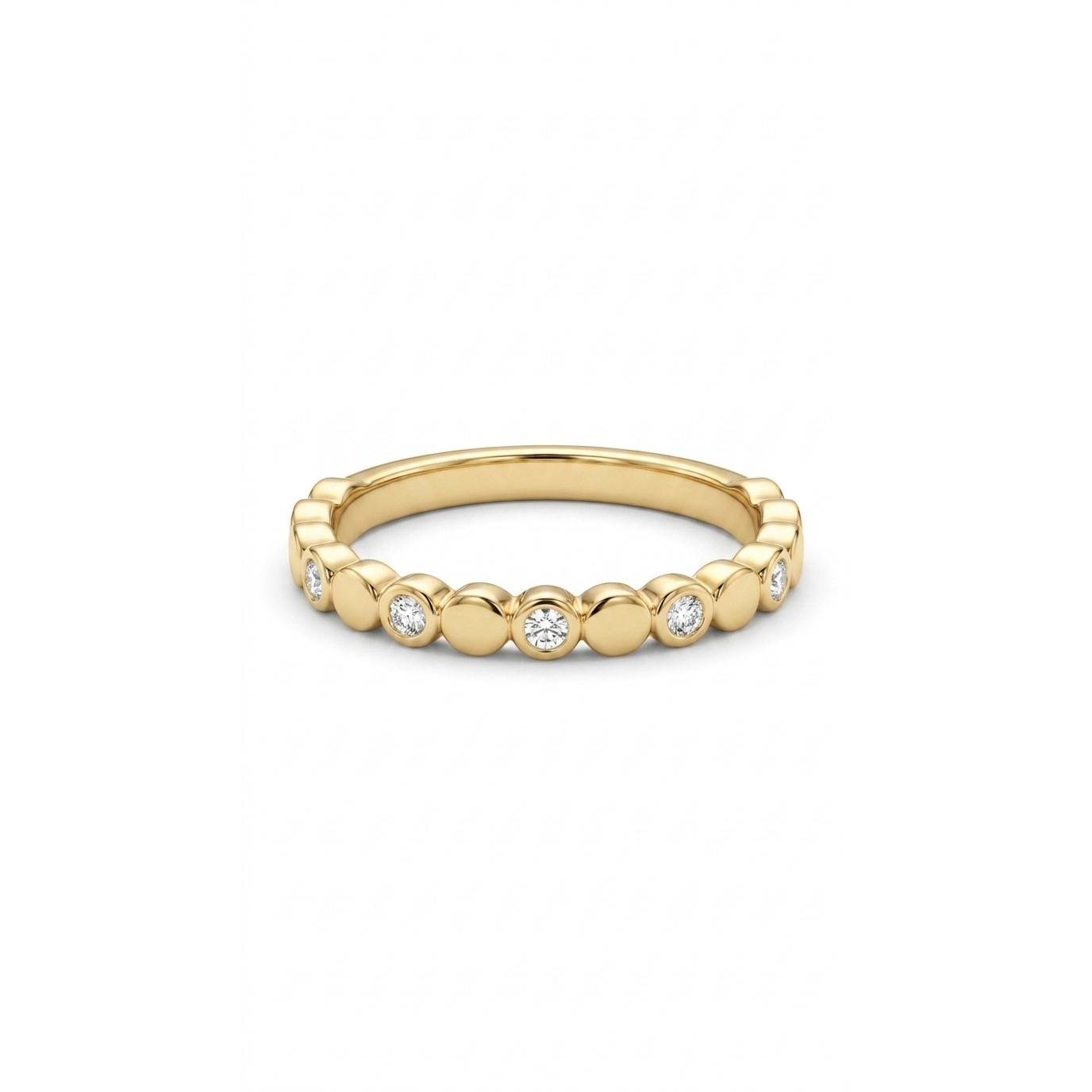 Dots with stones Ring - Gold Plated