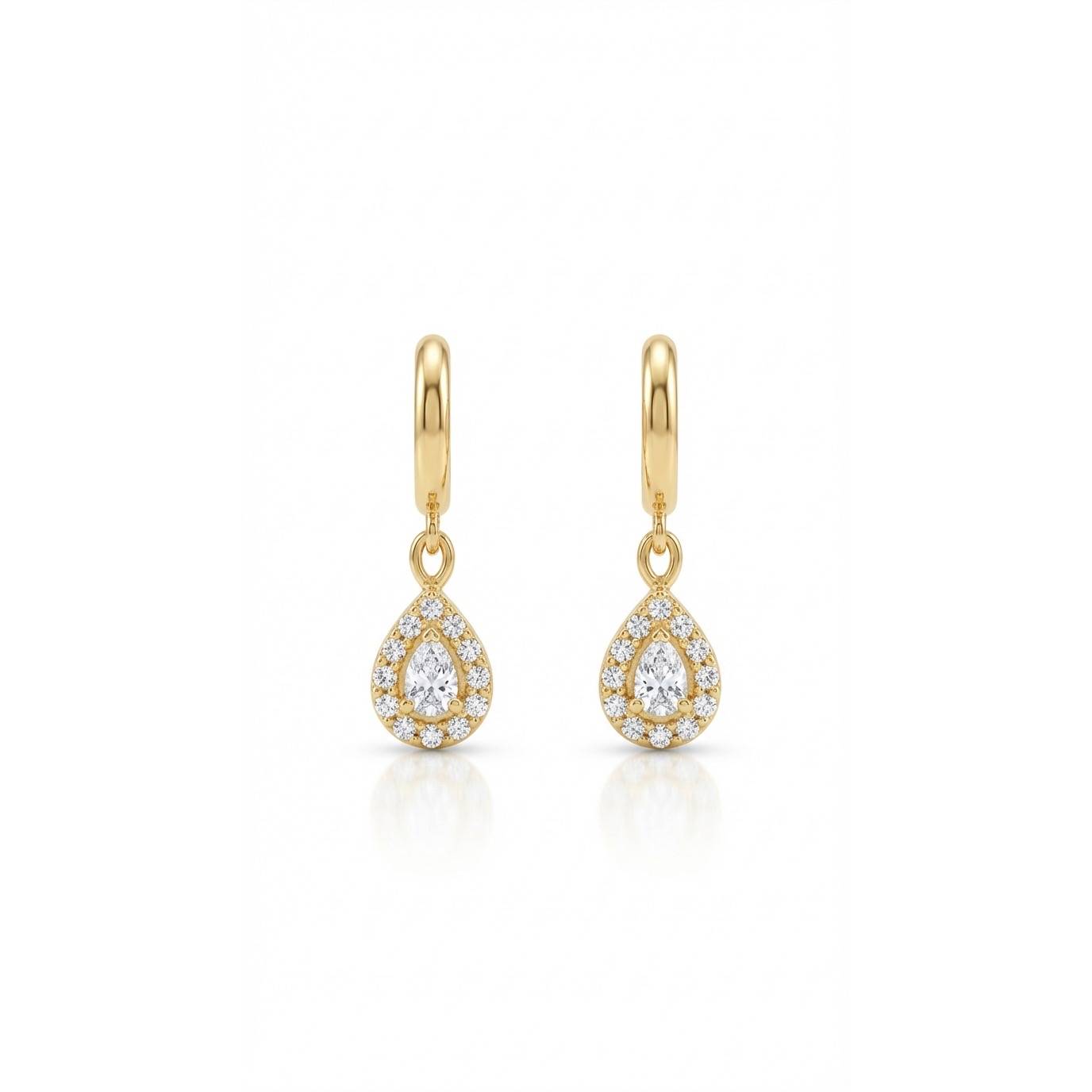 Lumière Drops Pair Hoop Earring - Gold Plated