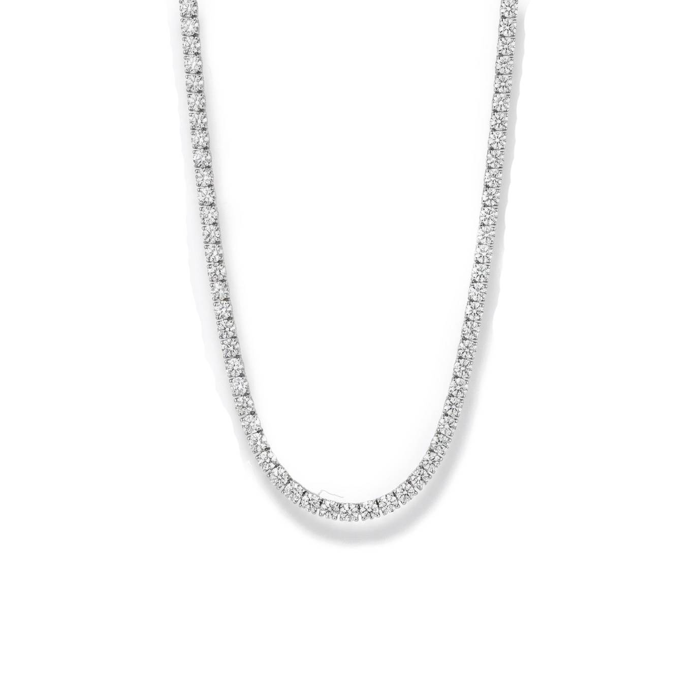 Classic Tennis Necklace - Silver Rhodium Plated
