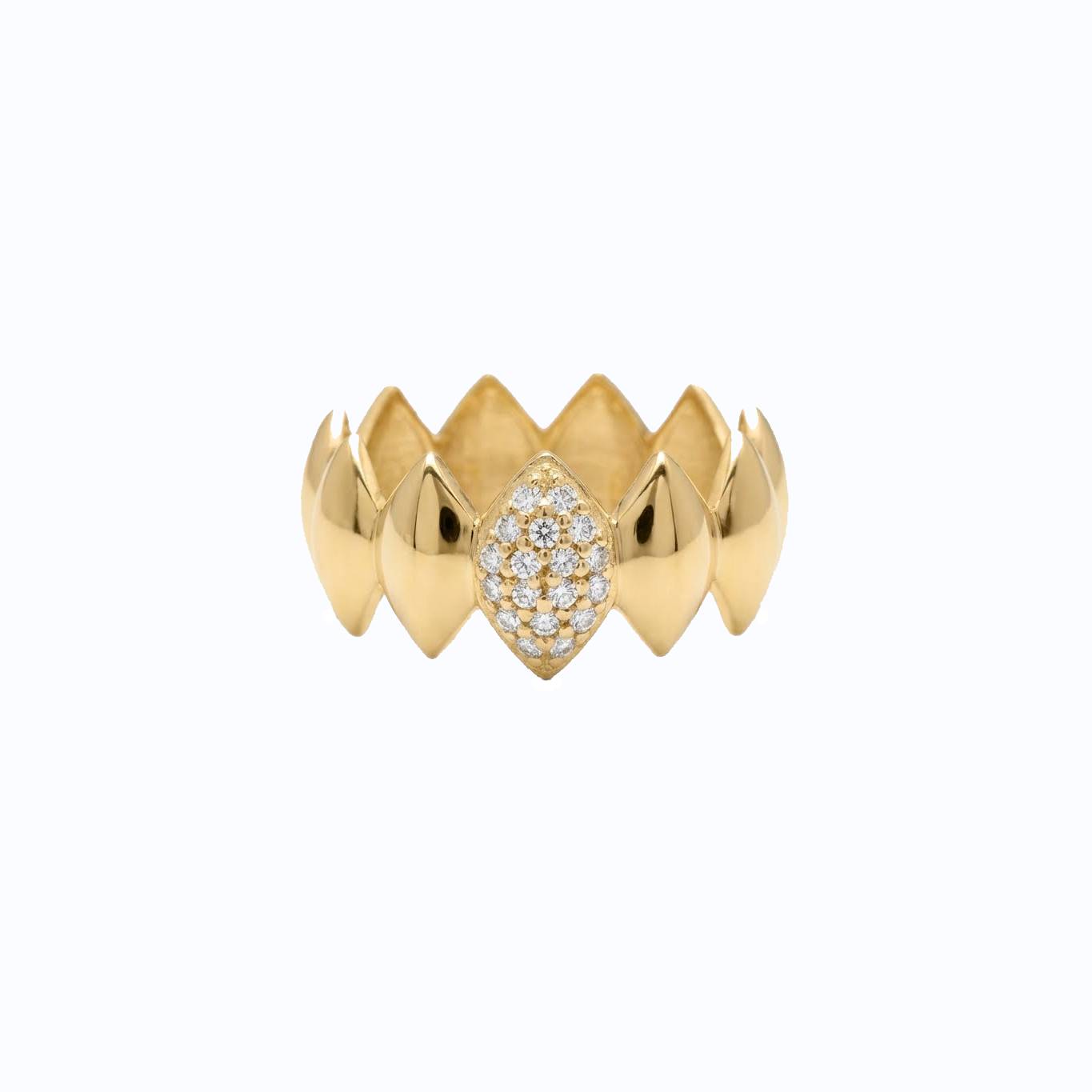 Navetes Solid Ring - Gold Plated