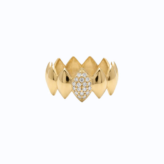 Navetes Solid Ring - Gold Plated