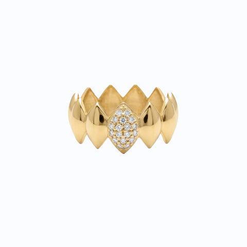 Navetes Solid Ring - Gold Plated