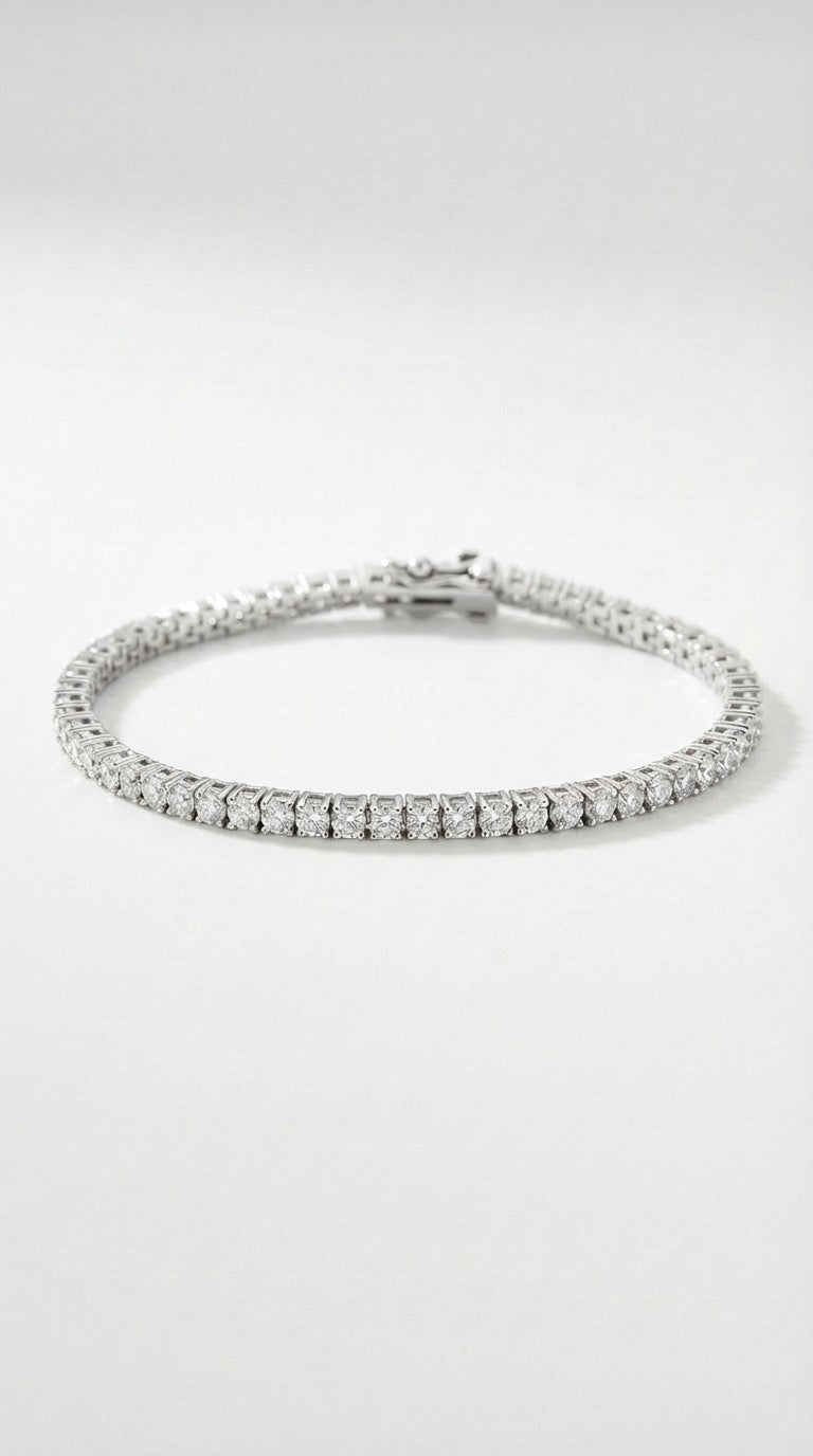 Classic Tennis Bracelet 3mm- Silver Rhodium Plated