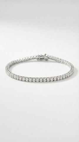 Classic Tennis Bracelet 3mm- Silver Rhodium Plated