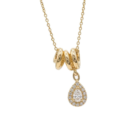 Twist & Drop Necklace  - Gold plated