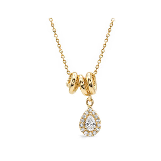 Twist & Drop Necklace - Gold plated
