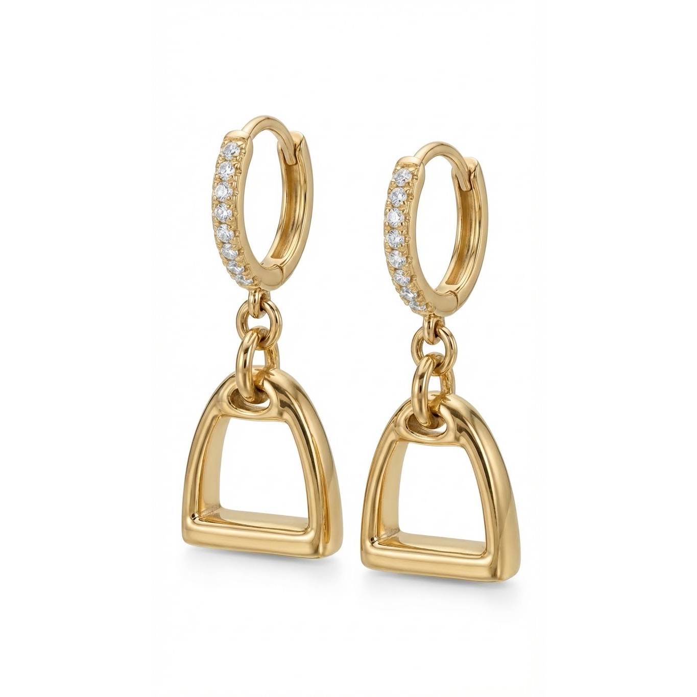Stirrups Hoop Pair Earrings - Gold Plated