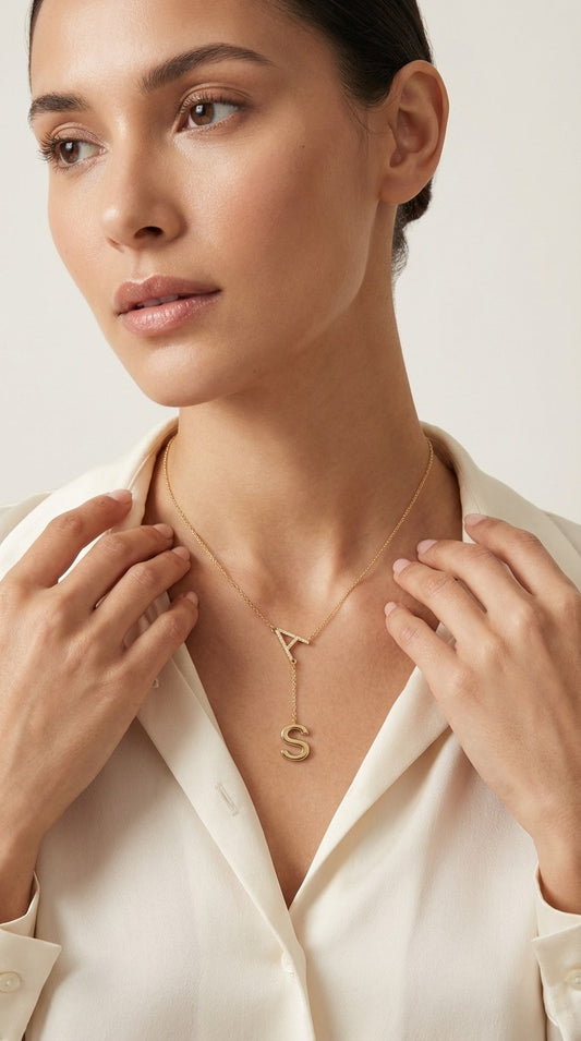 Custom Lariat Monograms - Gold Plated (small size)