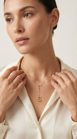 Custom Lariat Monograms - Gold Plated (small size)