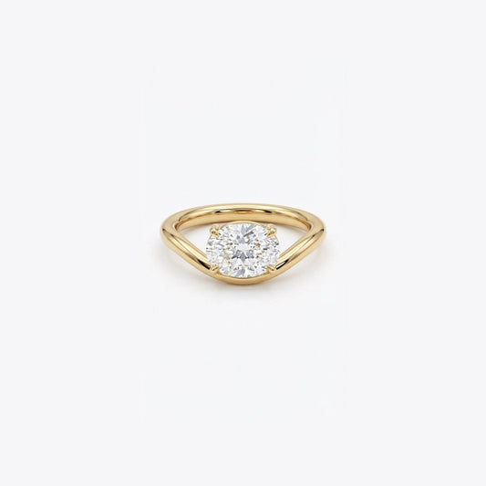 Pinky Oval Promise Ring - Gold Plated