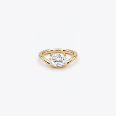 Brilliant Oval Solitaire Ring - Gold Plated