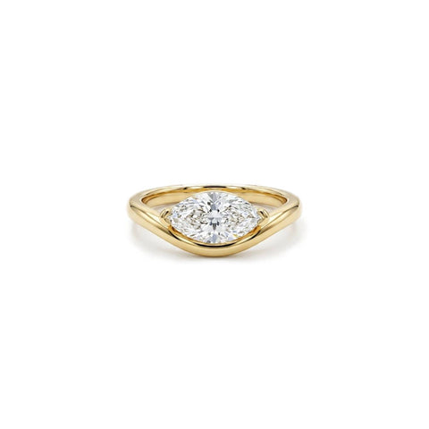 Pinky Marquise Promise Ring - Gold Plated
