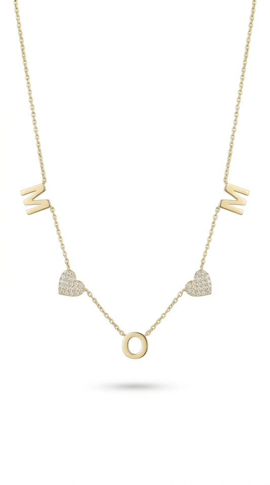 Mom Love Necklace - Gold Plated