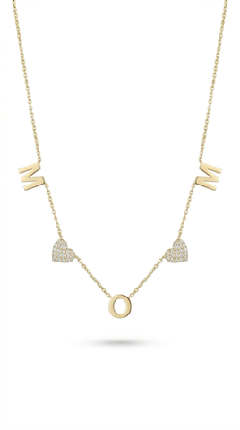 Mom Love Necklace - Gold Plated
