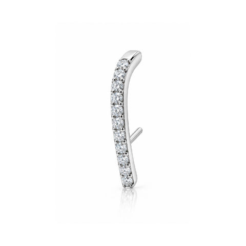 Half Single Suspender Earrings - Silver Rhodium Plated