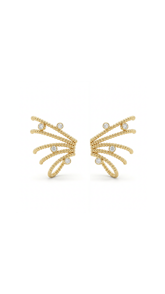Trickle Starlight Earrings Pair Earrings - Gold Plated