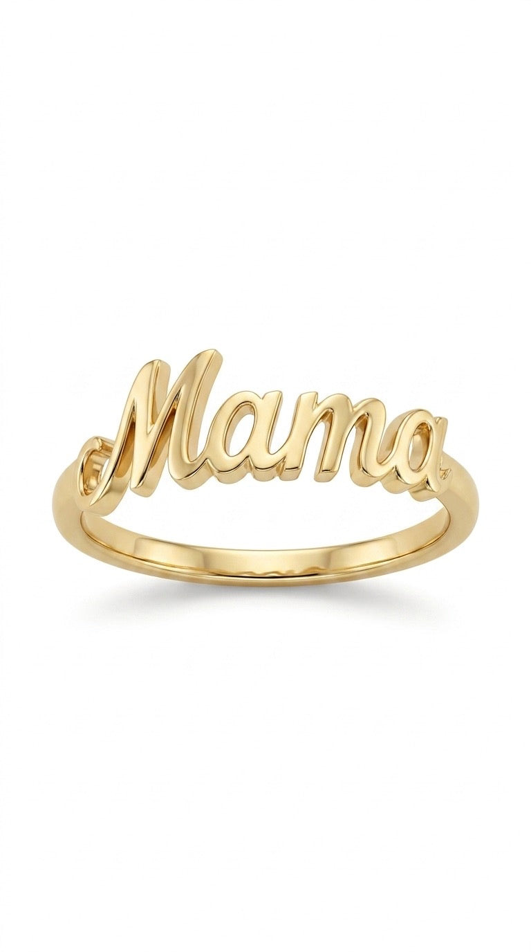 Mama Name Ring - Gold Plated