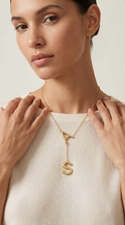 Custom Lariat Monograms - Gold Plated (Big size)